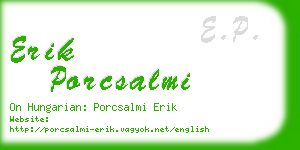 erik porcsalmi business card